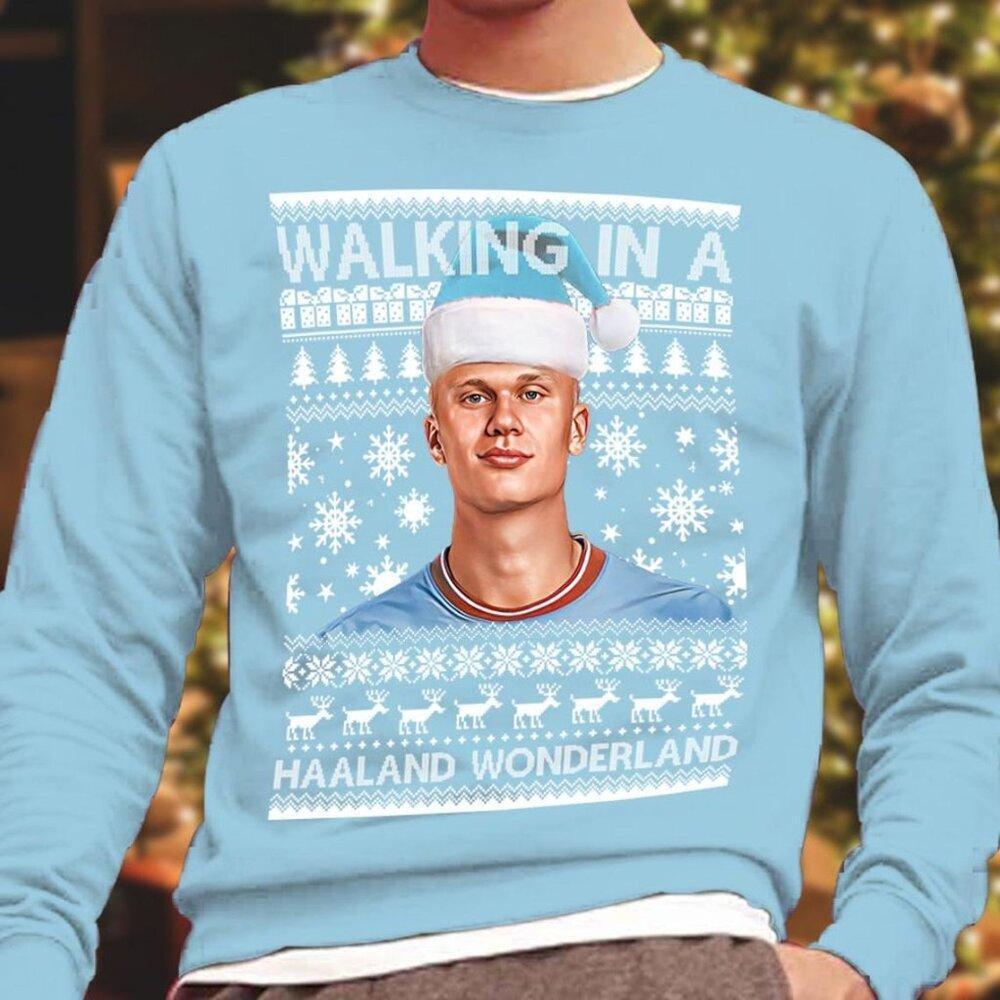 Erling Haaland Walking In A Haaland Wonderland City Manchester Sweatshirt